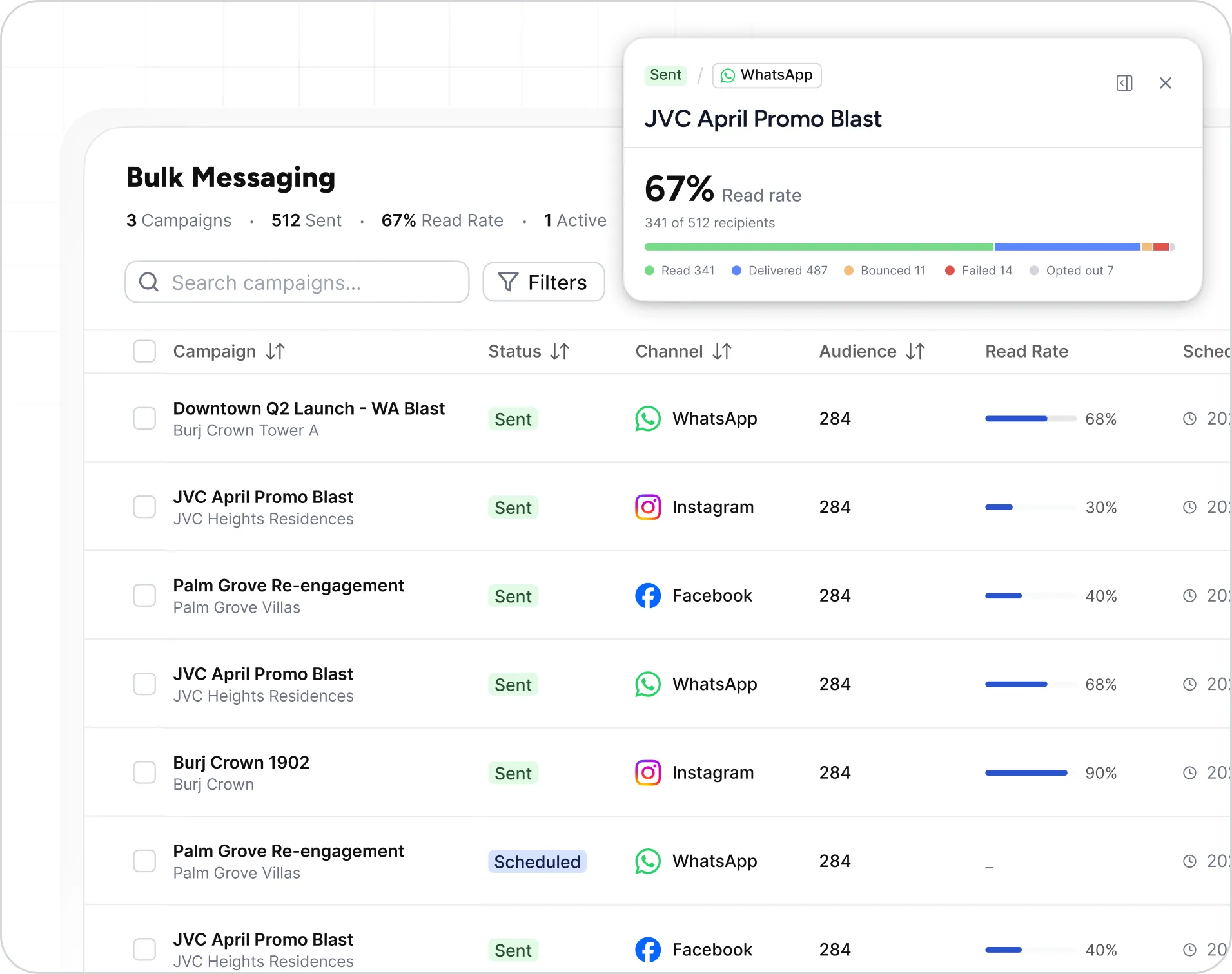 Broadcasts and bulk messaging